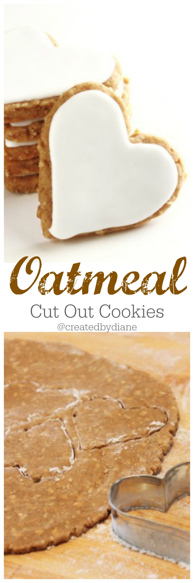 Iced Oatmeal Cut Out Cookies | Created by Diane