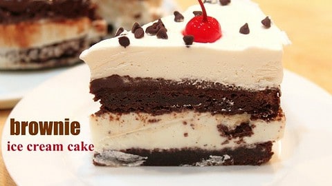 Peanut Butter Brownie Ice Cream Cake Recipe - Suburbia Unwrapped