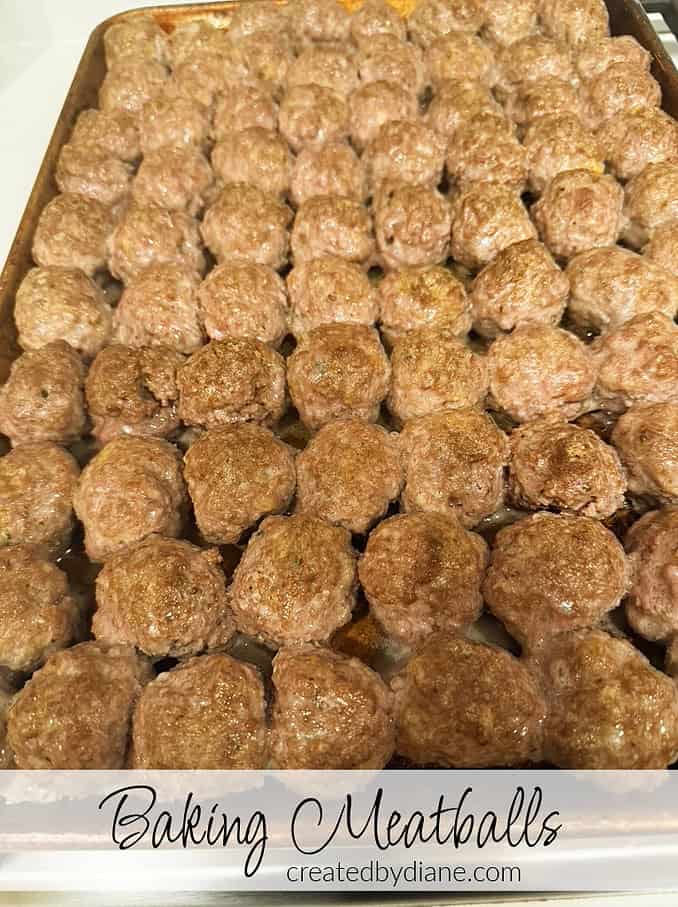 baked meatballs on a baking sheet