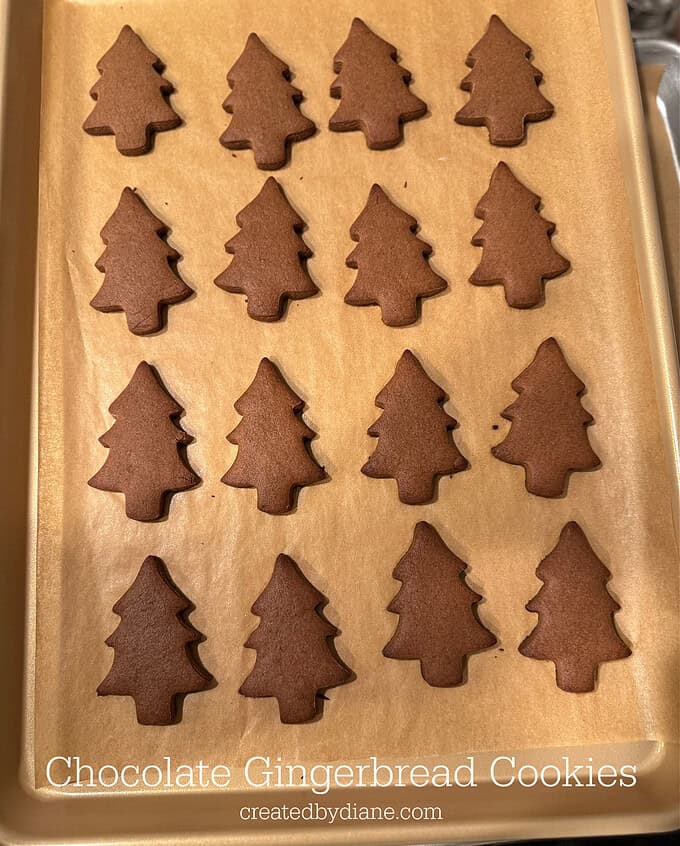 BAKED chocolate gingerbread cut out NO SPREAD Christmas COOKIES