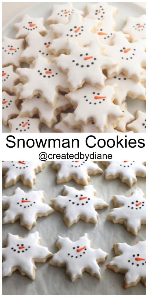 Snowman Snowflake Cookies createdbydiane.com #winter #cookies #christmas #snowflake #italiancookies