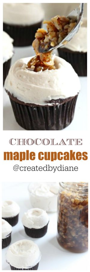 Chocolate Maple Cupcakes with Wet Walnuts | Created by Diane