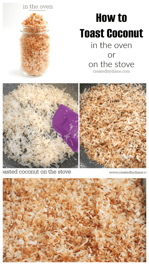 how to toast coconut in the oven or on the stove from -createdbydiane.com