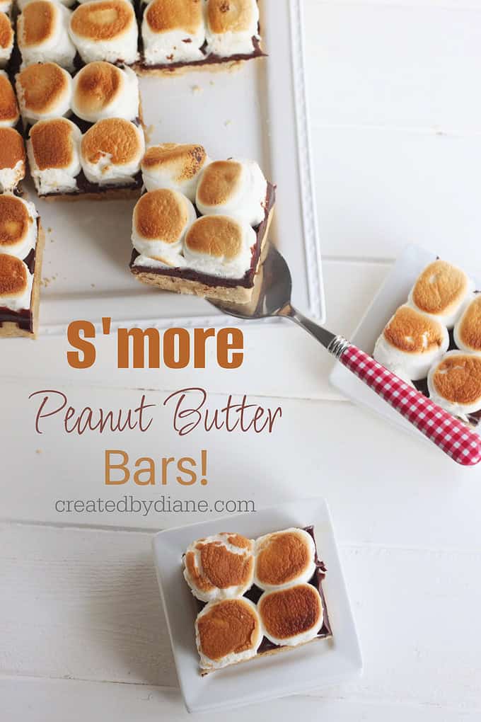 smore peanut butter bars from createdbydiane.com