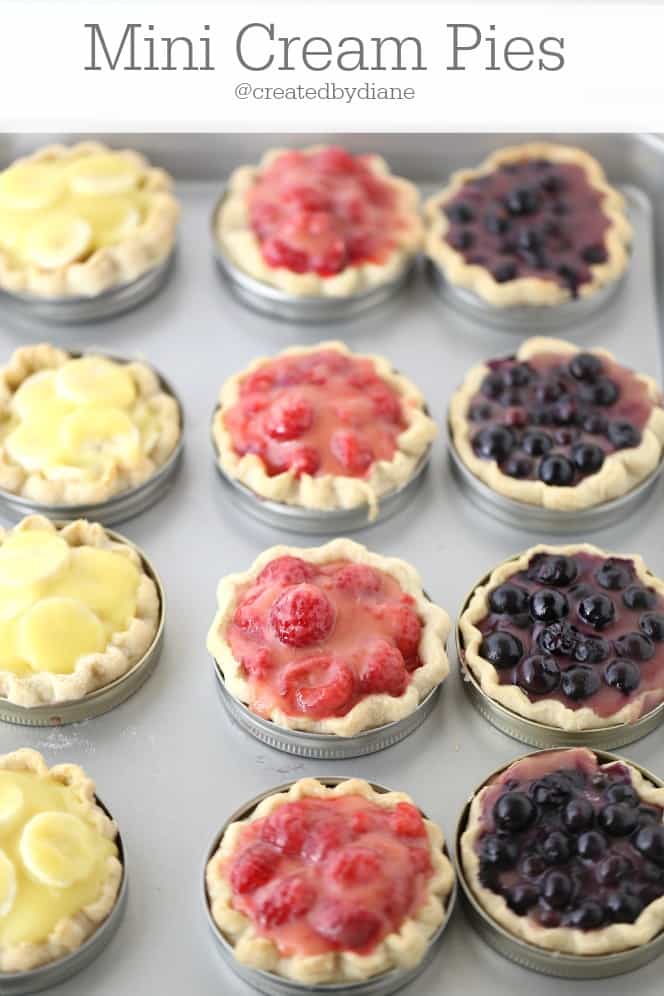 Mini Cream Fruit Pies | Created by Diane