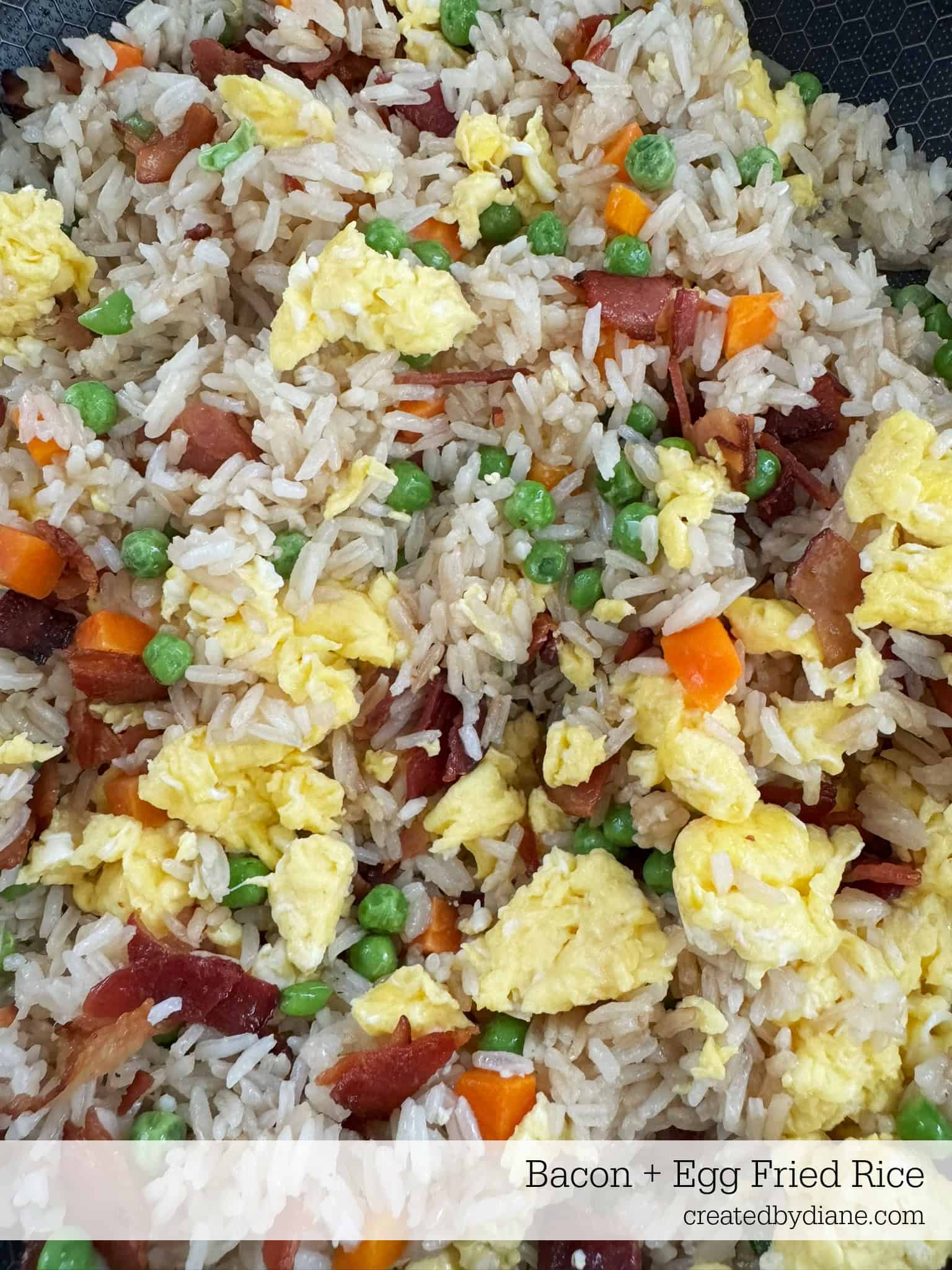 bacon and egg fried rice recipe great for breakfast. createdbydiane.com