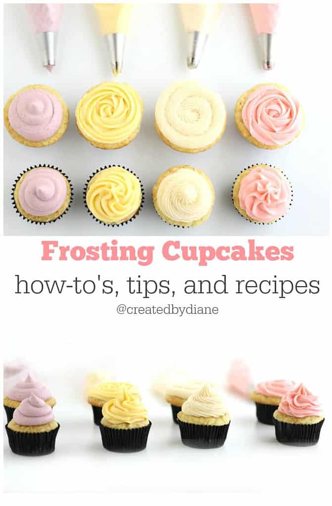 piping frosting on cupcakes