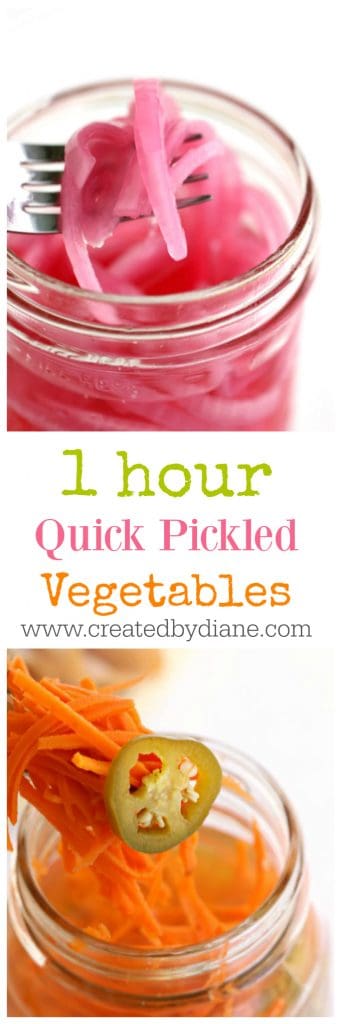 1 hour quick pickled vegetables www.createdbydiane.com