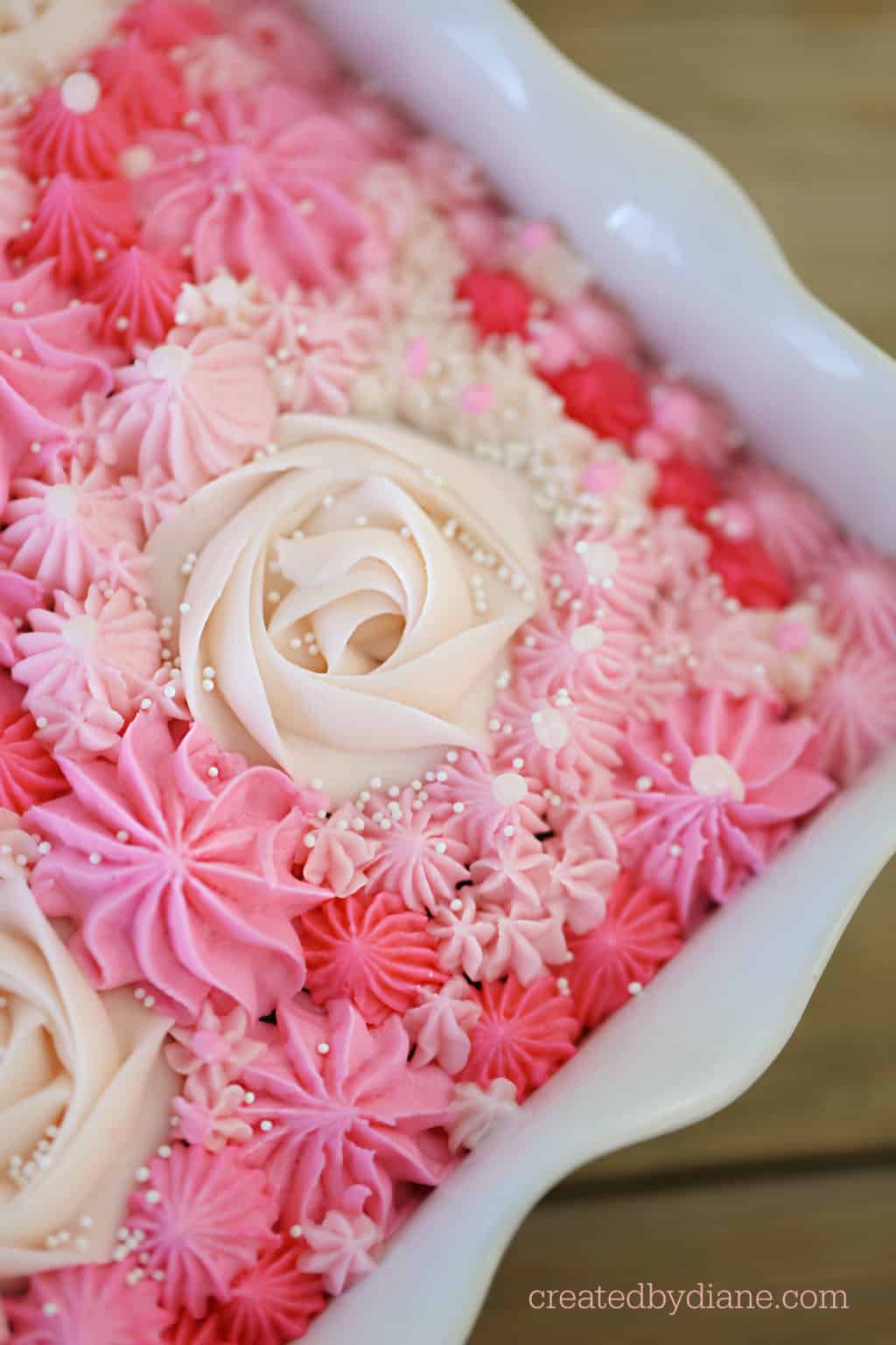 Pink Frosting Chocolate Cake | Created by Diane