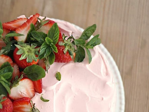 Strawberry Layer Cake with Whipped Cream Frosting | Bunsen Burner Bakery