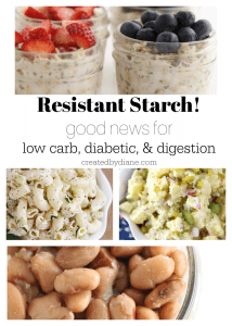 RESISTANT STARCH, low carb, diabetic, digestion createdbydiane.com