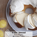 white almond sour cream bundt cake with sour cream frosting recipe from createdbydiane.com