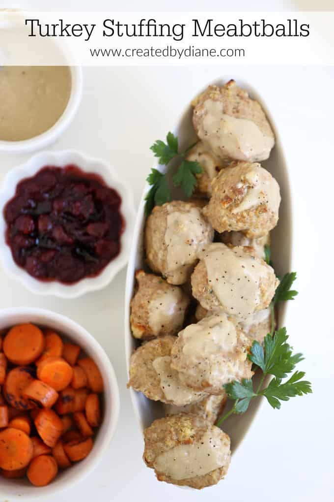 turkey and stuffing meatball dinner www.createdbydiane.com