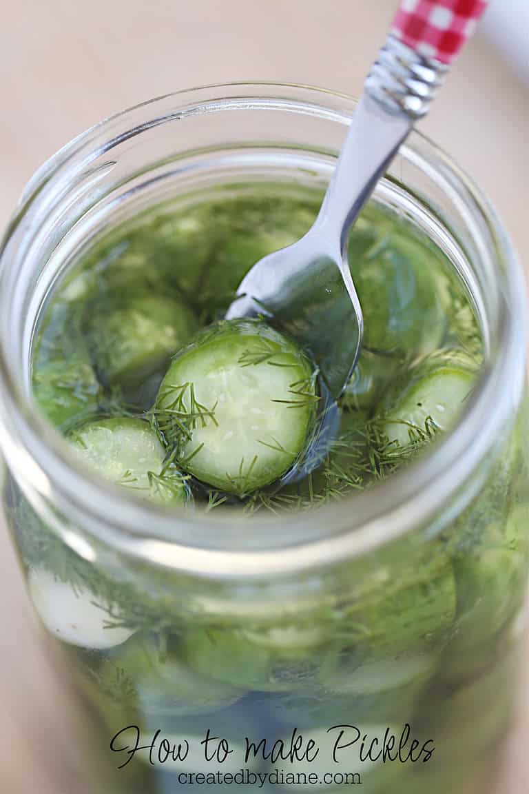 how to make dill pickles in the fridge createdbydiane.com